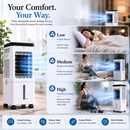 Homezie Mobiler Luftkühler mit Luftbefeuchter | 3 Geschwindigkeiten | 60° Oszillation | 12-Stunden-Timer