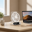 Homezie Tischventilator | Wiederaufladbar mit 199 Geschwindigkeitsstufen & Digitalanzeige | Für Zuhause und Büro