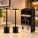 Homezie LuxeTouch | 2 Stück | Kabellose Tischlampe | Wasserdicht | USB aufladbar | Touch Control | Esstischlampe | Atmosphärische Beleuchtung