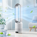 Homezie Turmventilator mit Luftreiniger | Flügelloses Design & 5 Geschwindigkeitsstufen | Für Schlafzimmer und Wohnzimmer