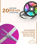 Homezie® LED-Streifen | 20 Meter | Mit App und Fernbedienung | LED-Beleuchtung