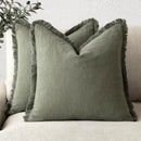 Homezie Kissenbezüge | Baumwolle-Leinen, Fransenrand, 45 × 45 cm oder 30 × 50 cm | Für stilvolle Wohnräume