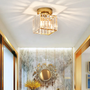 Homezie Kristall-Deckenleuchte | Elegantes Kristallglas mit Metallrahmen | Stilvolle Beleuchtung für Flur und Wohnräume