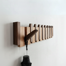 Homezie Wandgarderobe | Klappbare Holzhaken im Klavierdesign | Stilvolle Aufbewahrung für Flur und Eingangsbereich