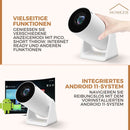 Homezie Beamer® | Erneuerter Stativ | WiFi, HDMI, Bluetooth | 4K-Unterstützung | Android 11 | Projektor