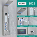 Homezie Duschpaneel | Schwarzes Nickel, 6 Funktionen mit LED-Beleuchtung | Für Dusche und Wellnessbereich