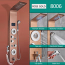 Homezie Duschpaneel | Schwarzes Nickel, 6 Funktionen mit LED-Beleuchtung | Für Dusche und Wellnessbereich