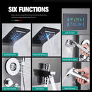 Homezie Duschpaneel | Schwarzes Nickel, 6 Funktionen mit LED-Beleuchtung | Für Dusche und Wellnessbereich