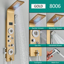 Homezie Duschpaneel | Schwarzes Nickel, 6 Funktionen mit LED-Beleuchtung | Für Dusche und Wellnessbereich