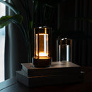 Homezie.de-Ambient Lantern Table Lamps-Homezie Tischlampe | Kabellos | Drei-Stufen-Dimmfunktion | Ideal für Innen- und Außenbereiche