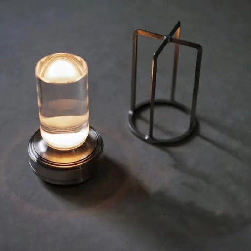 Homezie.de-Ambient Lantern Table Lamps-Homezie Tischlampe | Kabellos | Drei-Stufen-Dimmfunktion | Ideal für Innen- und Außenbereiche