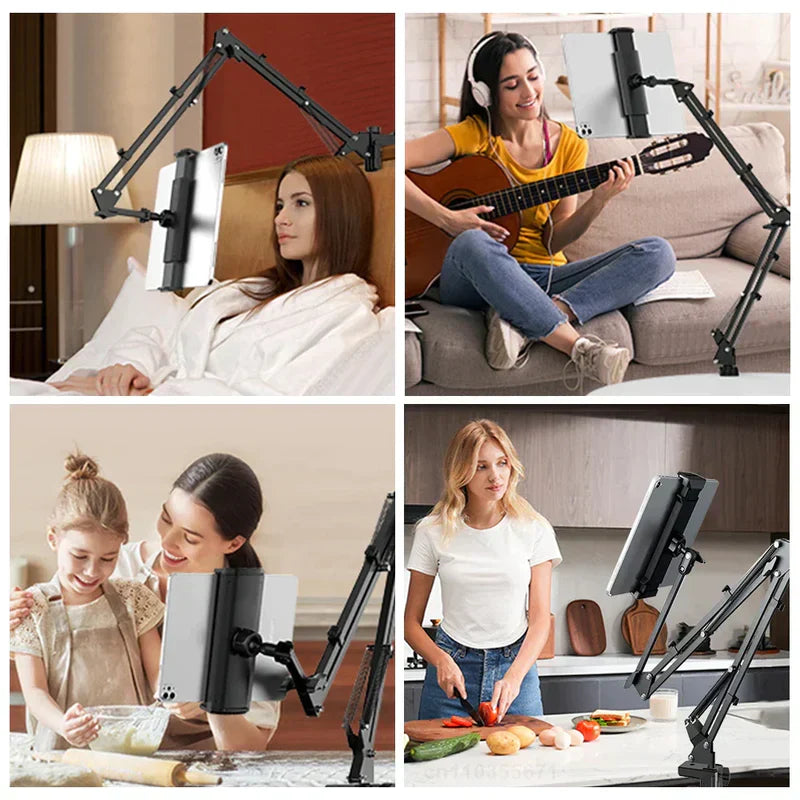 Homezie.de-Bettina - Verstelbare Tablet Houder - €30-Homezie Tabletständer | 360° drehbar | Ergonomische Halterung für entspanntes Tablet-Nutzung