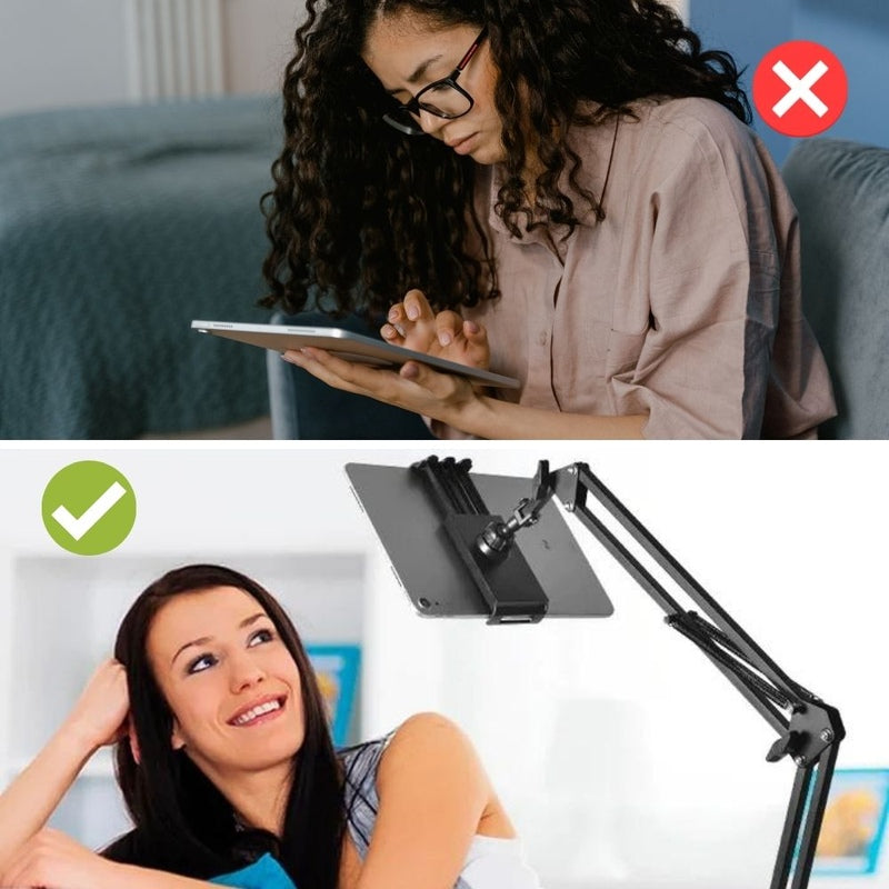 Homezie.de-Bettina - Verstelbare Tablet Houder - €30-Homezie Tabletständer | 360° drehbar | Ergonomische Halterung für entspanntes Tablet-Nutzung