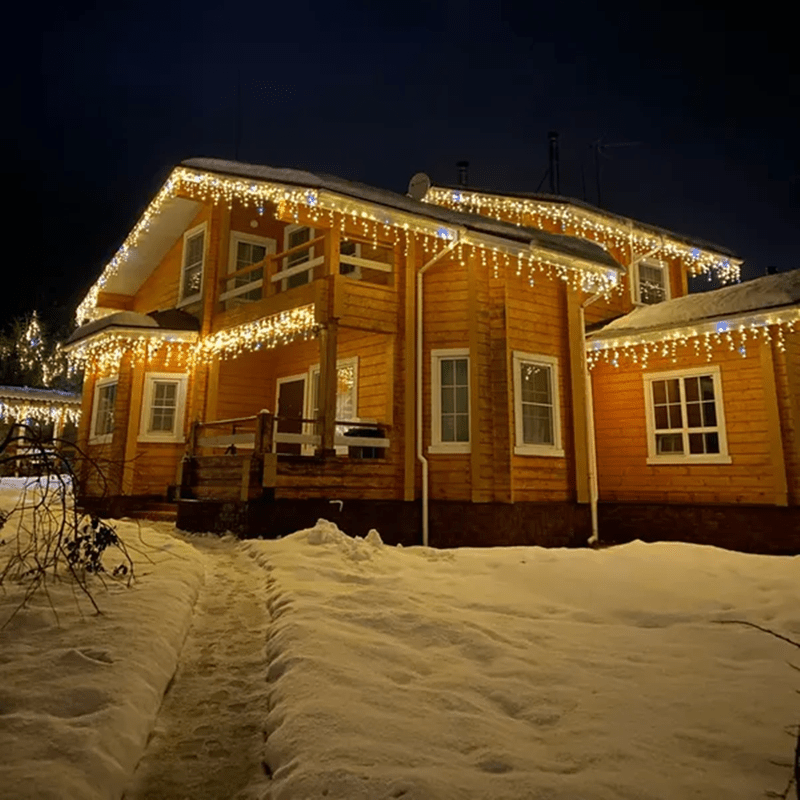 Homezie.de-Buitenverlichting-Homezie Außenbeleuchtung | LED-Lichtervorhang | Für festliche Dekorationen