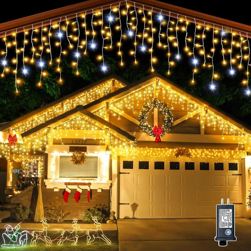 Homezie.de-Buitenverlichting-Homezie Außenbeleuchtung | LED-Lichtervorhang | Für festliche Dekorationen