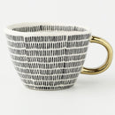 Homezie Becher | Geometrisches Design mit goldenem Henkel | Eleganter Kaffeegenuss