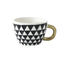 Homezie Becher | Geometrisches Design mit goldenem Henkel | Eleganter Kaffeegenuss