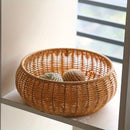 Homezie.de-Homezie Aufbewahrungskorb | Rustikale Imitation Rattan | Multifunktionale Staubfeste Aufbewahrung für Schlafzimmer und Wohnzimmer