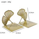 Homezie.de-Homezie Bücherregalstützen | Exquisites Ginkgo-Design aus Sphäroguss | Dekorative und funktionale Unterstützung für Bücherliebhaber