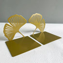 Homezie.de-Homezie Bücherregalstützen | Exquisites Ginkgo-Design aus Sphäroguss | Dekorative und funktionale Unterstützung für Bücherliebhaber