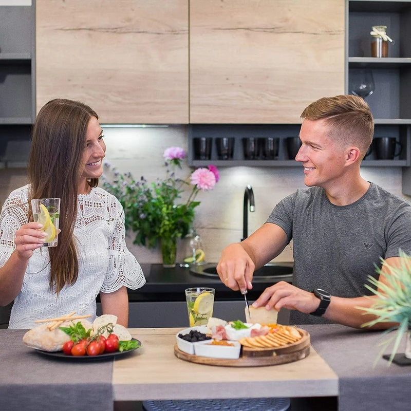 Homezie.de-Homezie Charcuterieset | Luxuriöse Akazienholzplatte | Elegantes Servieren für stilvolle Feiern