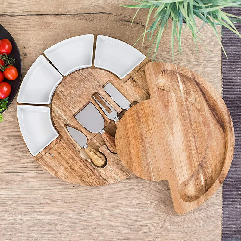 Homezie.de-Homezie Charcuterieset | Luxuriöse Akazienholzplatte | Elegantes Servieren für stilvolle Feiern