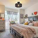 Homezie.de-Homezie Deckenlampe | Handgewebtes Rattangehäuse | Für Schlafzimmer und Wohnzimmer