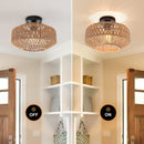 Homezie.de-Homezie Deckenlampe | Handgewebtes Rattangehäuse | Für Schlafzimmer und Wohnzimmer