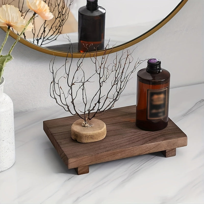 Homezie.de-Homezie Holz Seifenschale | Solides Muster | Dekoration für Bad und Küche