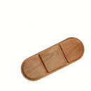 Homezie.de-Homezie Holz Servierplatte | 3 Fächer | Lebensmittel Präsentation für Käse und Dessert