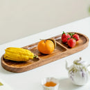 Homezie.de-Homezie Holz Servierplatte | 3 Fächer | Lebensmittel Präsentation für Käse und Dessert