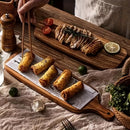 Homezie.de-Homezie Hölzerne Servierplatte | Oval | Festliche Anlässe