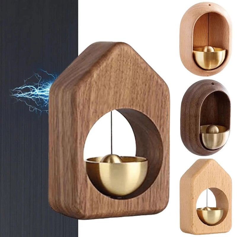 Homezie.de-Homezie Holztürgong | Magnetische Befestigung | Dekorative Windspiele für Zuhause und Restaurant