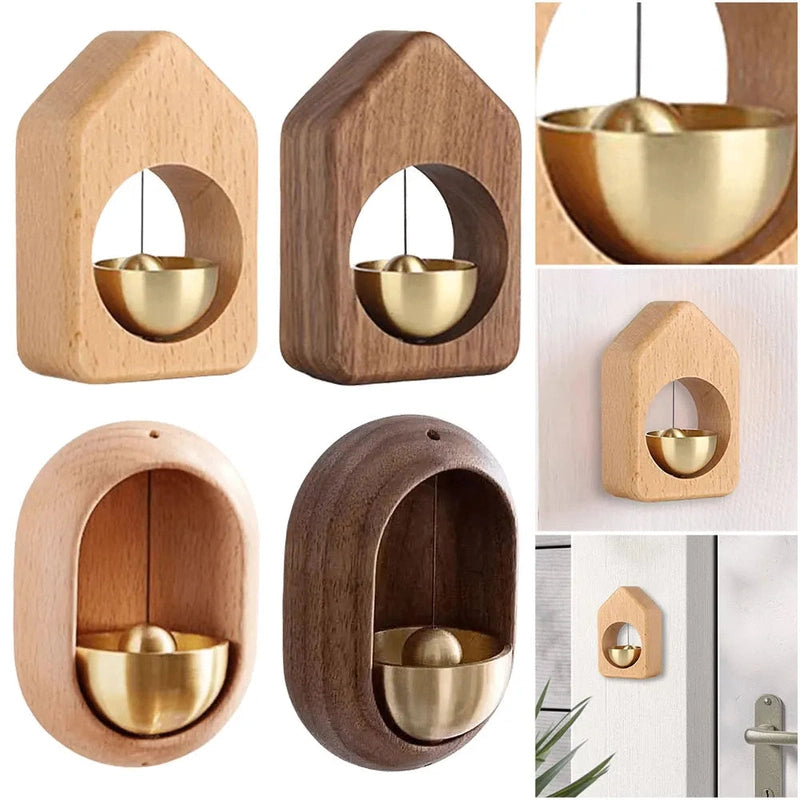 Homezie.de-Homezie Holztürgong | Magnetische Befestigung | Dekorative Windspiele für Zuhause und Restaurant