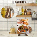 Homezie.de-Homezie Kochbuchständer | Rustikales Holzdesign | Ideal für den Küchengebrauch