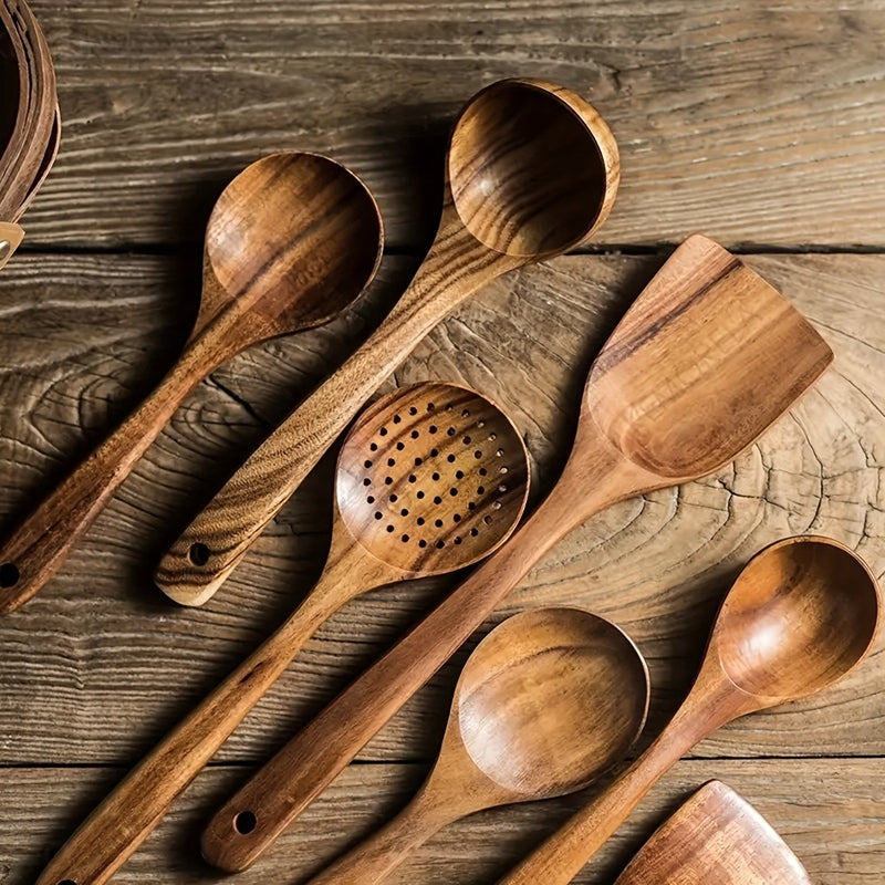 Homezie.de-Homezie Küchengeräte Set | 5-Teiliges Holzkochgeschirr | Perfekt für Zuhause Kochen