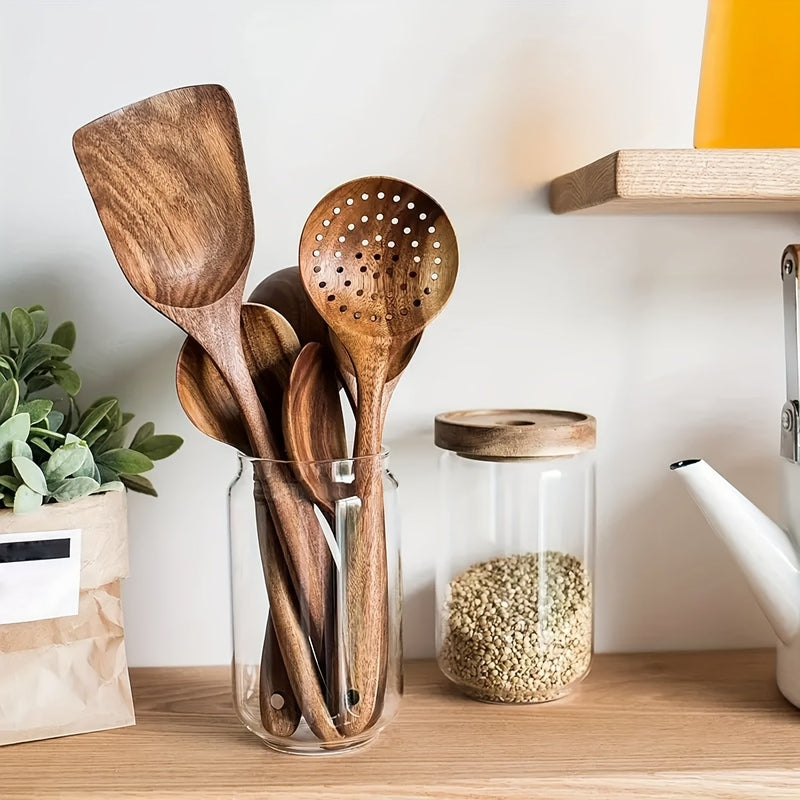 Homezie.de-Homezie Küchengeräte Set | 5-Teiliges Holzkochgeschirr | Perfekt für Zuhause Kochen