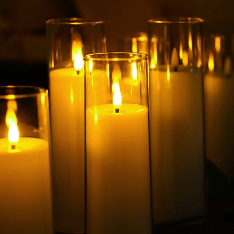 Homezie.de-Homezie LED Kerzen | Flammenlos | 9-teiliges Set für eine stilvolle Beleuchtung