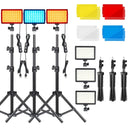 Homezie.de-Homezie LED-Videoleuchte | 6" Panel | Für Fotografie und Live-Streaming mit RGB-Filter und Stativ