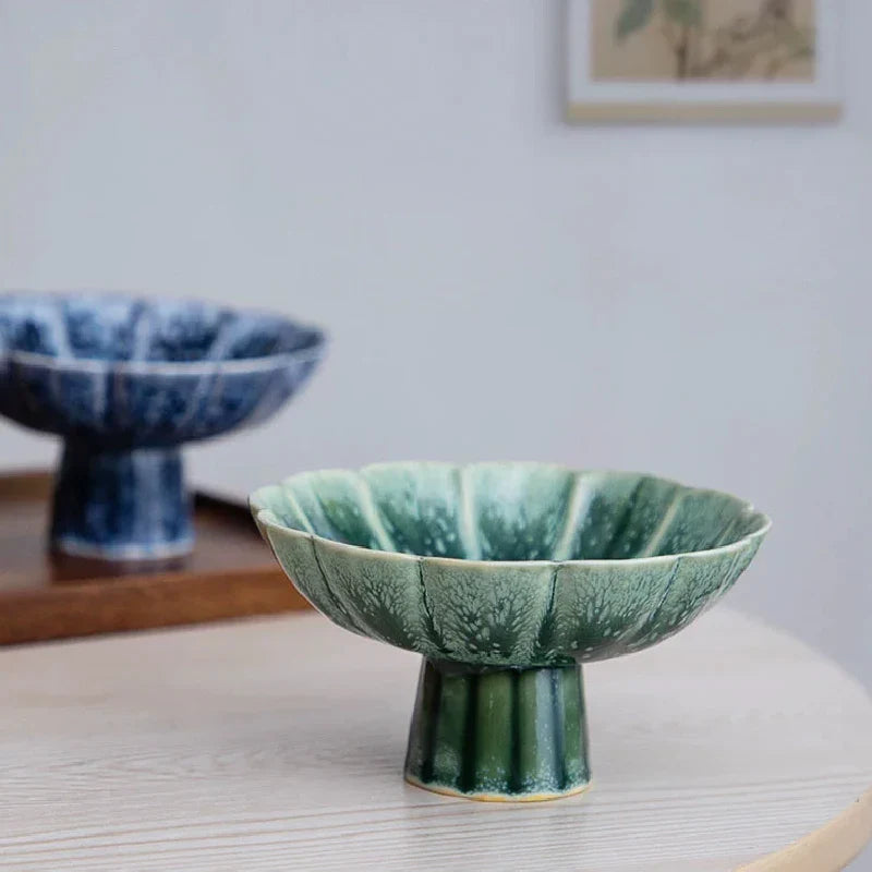 Homezie.de-Homezie Obstschale | Elegantes Design mit hohen Füßen | Ideal für stilvolle Präsentation von Obst und Snacks