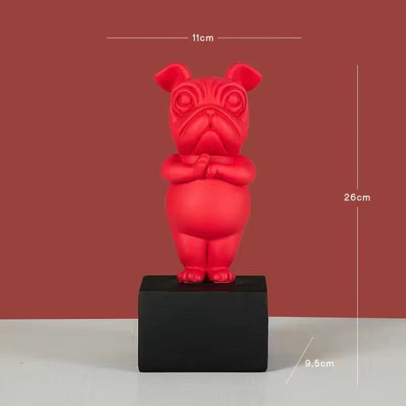 Homezie.de-Homezie Resinfigur | Abstrakt | Yoga Bulldog Statue für Wohnraumdekoration
