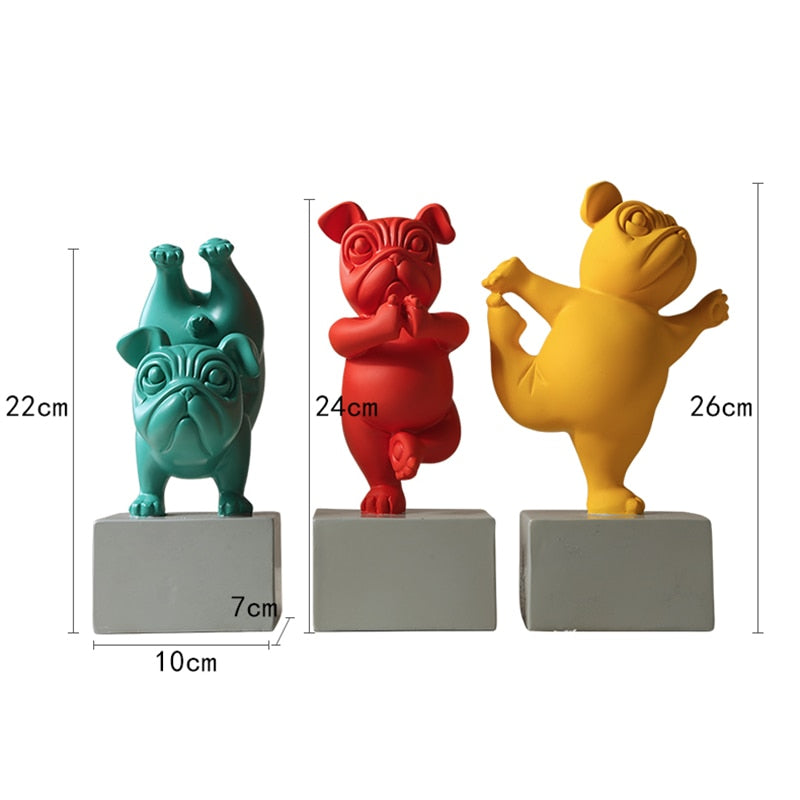 Homezie.de-Homezie Resinfigur | Abstrakt | Yoga Bulldog Statue für Wohnraumdekoration