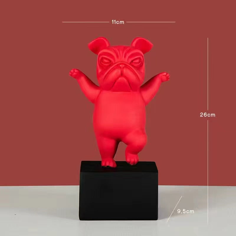 Homezie.de-Homezie Resinfigur | Abstrakt | Yoga Bulldog Statue für Wohnraumdekoration
