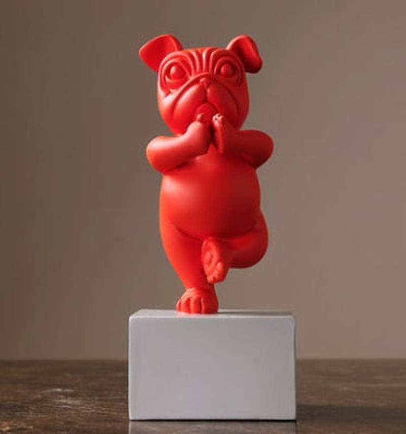 Homezie.de-Homezie Resinfigur | Abstrakt | Yoga Bulldog Statue für Wohnraumdekoration