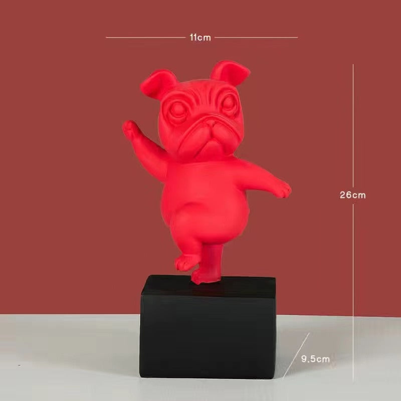 Homezie.de-Homezie Resinfigur | Abstrakt | Yoga Bulldog Statue für Wohnraumdekoration