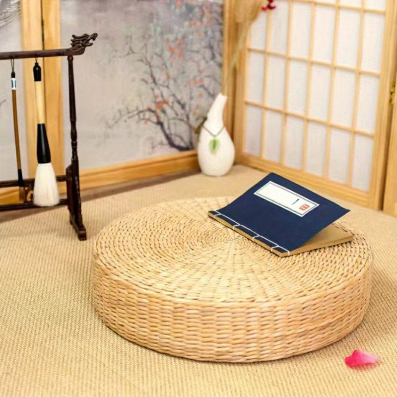 Homezie.de-Homezie Runde Pouf | Handgemacht | Tatami Kissen für Wohnraumdeko