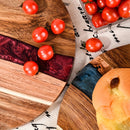 Homezie.de-Homezie Runder Schneidebrett aus Akazienholz | Lebensmittelsicher | Ideal für Steak, Snacks und Obst