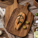 Homezie.de-Homezie Schneidebrett | Premium Akazienholz mit Griff | Hackblock für Fleisch und Gemüse