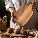 Homezie.de-Homezie Schneidebrett | Premium Akazienholz mit Griff | Hackblock für Fleisch und Gemüse