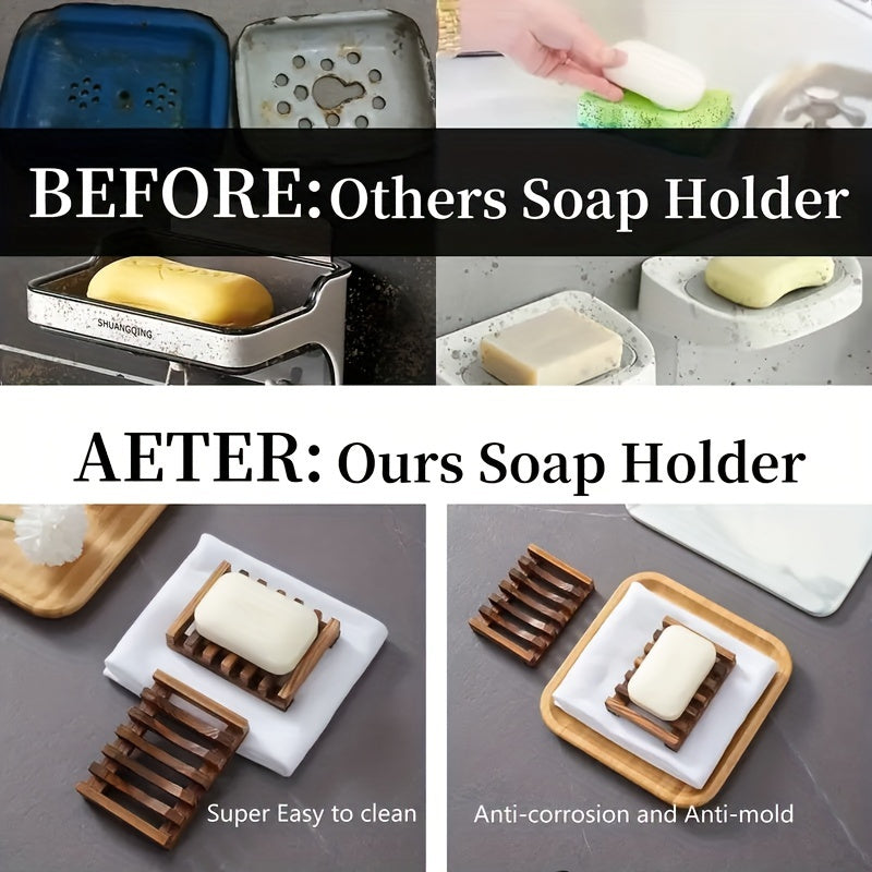 Homezie.de-Homezie Seifenschale | Stilvolles Holzdesign | Für Badezimmer und Dusche